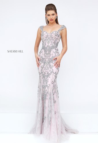 Sherri Hill 50276 #13 Grey/Pink vertical thumbnail