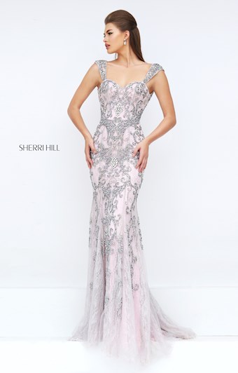 Sherri Hill 50276 #5 Grey/Pink vertical thumbnail