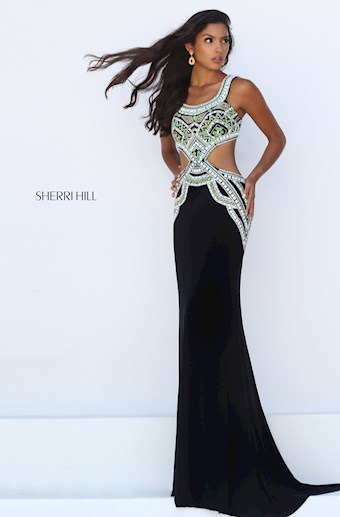 Sherri Hill 50297 #1 Black/Green vertical thumbnail