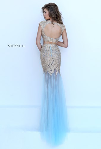 Sherri Hill 50301 #1 Light Blue/Gold vertical thumbnail