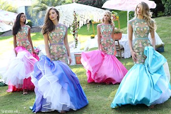 Sherri Hill 50304 #7 Nude/Aqua Nude/Lilac Nude/Fuchsia Nude/Candy Pink vertical thumbnail