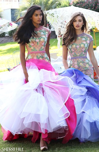Sherri Hill 50304 #5 Nude/Lilac Nude/Fuchsia vertical thumbnail