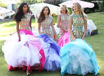 Sherri Hill 50304 #9 Nude/Aqua Nude/Lilac Nude/Fuchsia Nude/Candy Pink vertical thumbnail