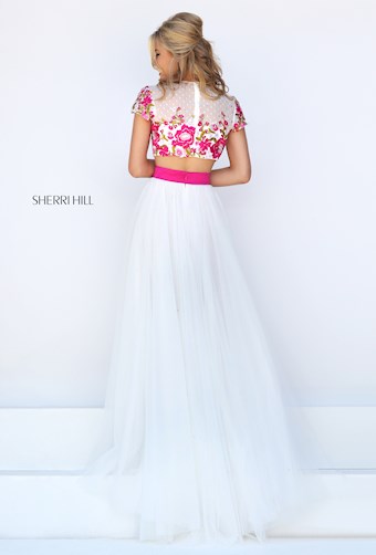 Sherri Hill 50325 #1 Ivory/Fuchsia vertical thumbnail