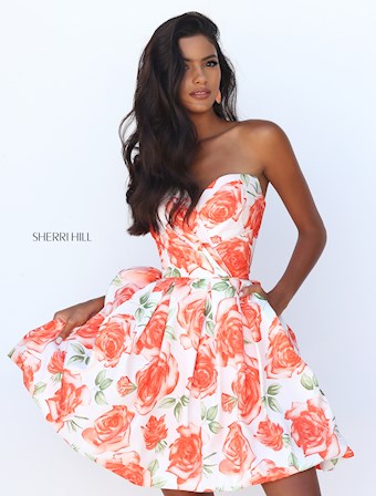 Sherri Hill 50329 #3 Orange Print vertical thumbnail