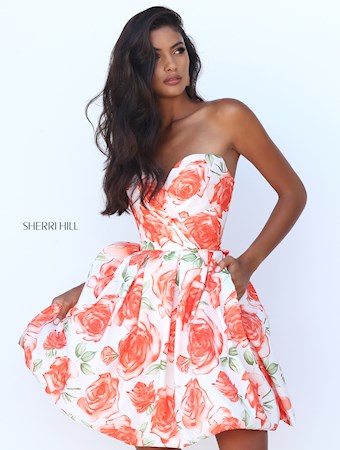 Sherri Hill 50329 #1 Orange Print vertical thumbnail