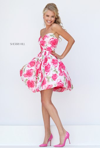 Sherri Hill 50329 #2 Pink Print vertical thumbnail