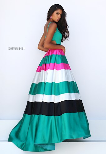 Sherri Hill 50332 #1 Emerald/Black/Fuchsia/Ivory vertical thumbnail