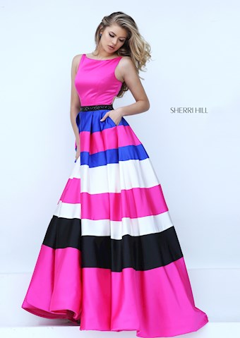 Sherri Hill 50332 #2 Fuchsia/Royal/Ivory/Black vertical thumbnail