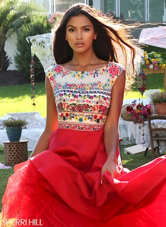 Sherri Hill 50335 #5 Red/Multi vertical thumbnail