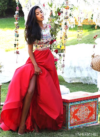 Sherri Hill 50335 #4 Red/Multi vertical thumbnail