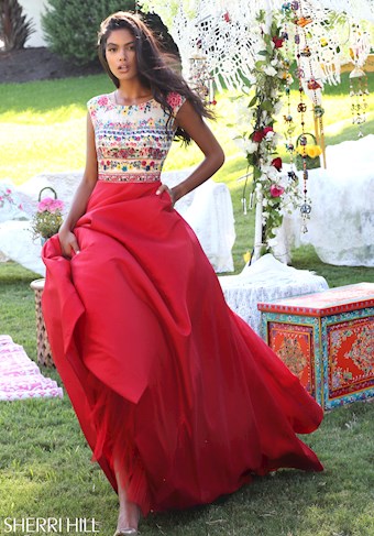 Sherri Hill 50335 #7 Red/Multi vertical thumbnail