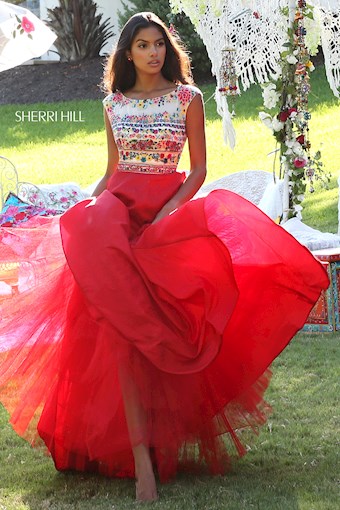 Sherri Hill 50335 #1 Red/Multi vertical thumbnail