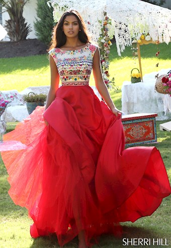 Sherri Hill 50335 #6 Red/Multi vertical thumbnail