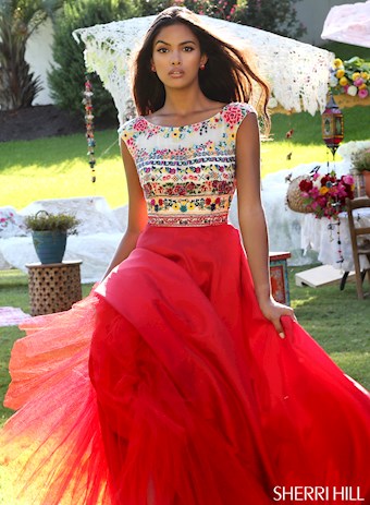 Sherri Hill 50335 #2 Red/Multi vertical thumbnail
