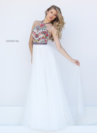 Sherri Hill 50343 #0 default Ivory/Multi frontface vertical thumbnail