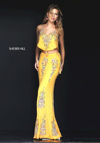 Sherri Hill 50375 #0 default Yellow/Multi frontface vertical thumbnail