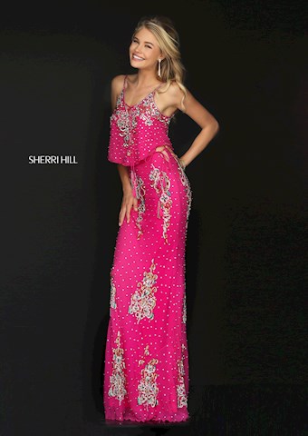 Sherri Hill 50375 #12 Fuchsia/Multi vertical thumbnail