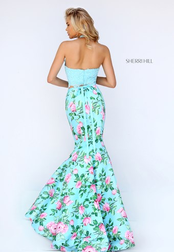 Sherri Hill 50387 #2 Light Blue Print vertical thumbnail