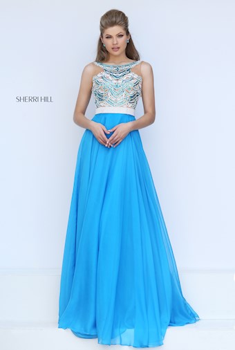 Sherri Hill 50395 #0 default Turquoise frontface vertical thumbnail