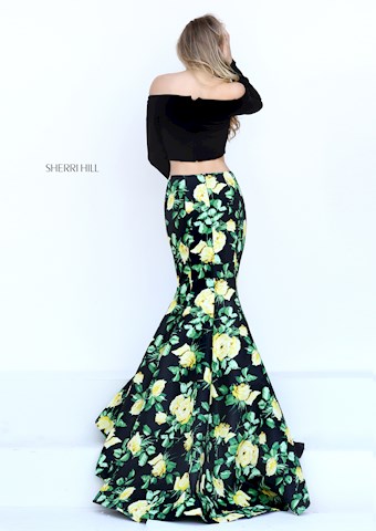 Sherri Hill 50422 #1 Black/Yellow Print vertical thumbnail