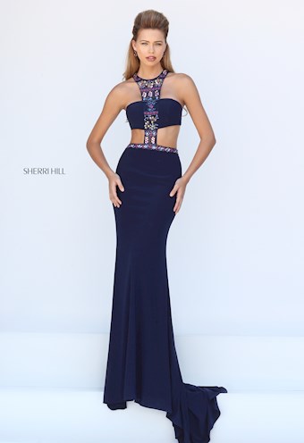 Sherri Hill 50437 #0 default Navy/Multi frontface vertical thumbnail