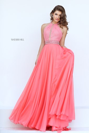 Sherri Hill 50454 #0 default Coral frontface vertical thumbnail