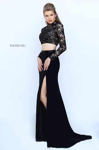 Sherri Hill 50455 #0 default Black frontface vertical thumbnail