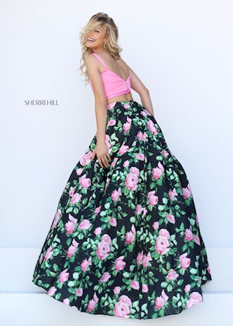 Sherri Hill 50456 #2 Pink/Black Print vertical thumbnail