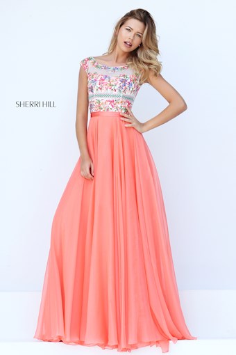 Sherri Hill 50457 #3 Coral/Multi vertical thumbnail
