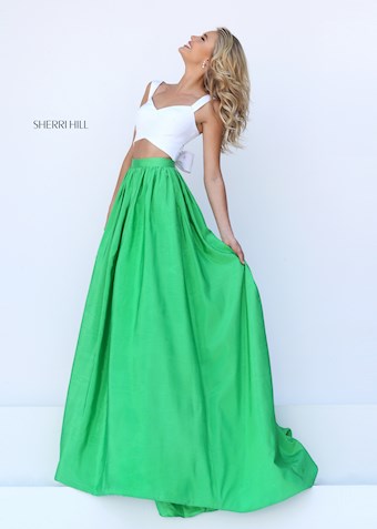 Sherri Hill 50458 #1 Ivory/Green vertical thumbnail