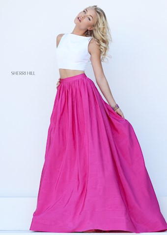 Sherri Hill 50459 #1 Ivory/Fuchsia vertical thumbnail