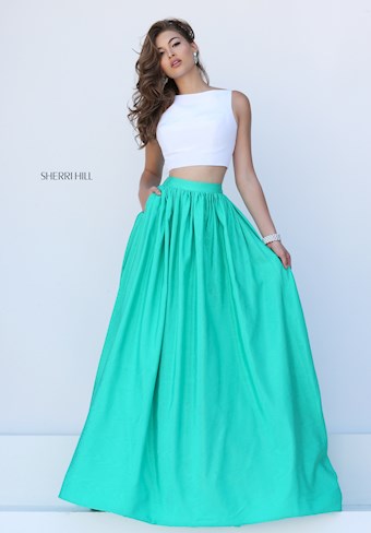 Sherri Hill 50459 #0 default Ivory/Jade frontface vertical thumbnail