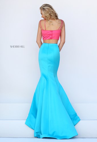 Sherri Hill 50466 #1 Coral/Turquoise vertical thumbnail