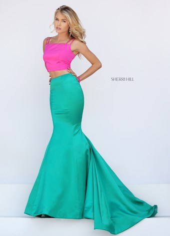 Sherri Hill 50466 #4 Fuchsia/Emerald vertical thumbnail