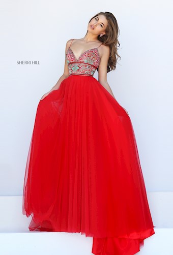 Sherri Hill 50474 #14 Red/Multi vertical thumbnail