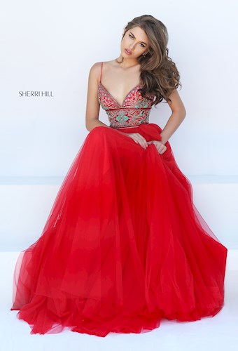 Sherri Hill 50474 #7 Red/Multi vertical thumbnail