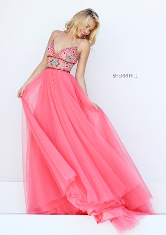 Sherri Hill 50474 #3 Coral/Multi vertical thumbnail