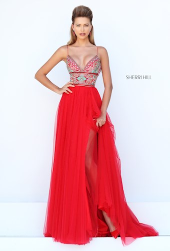 Sherri Hill 50474 #10 Red/Multi vertical thumbnail