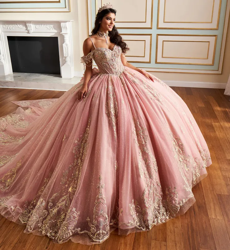 Dorado Vestido De 15 Anos Rose Customized Pink Quinceanera Dresses 2026  Ball Gown Rose Gold Lace
