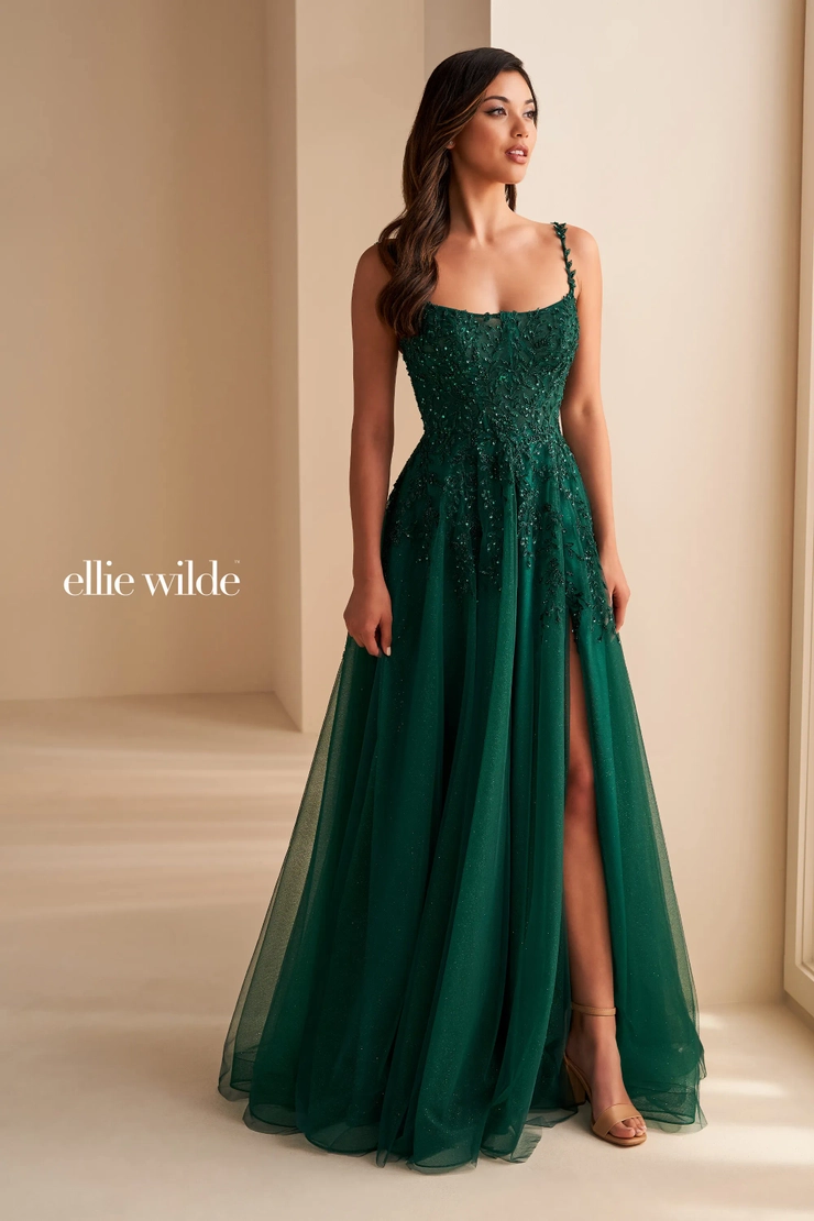 EW36228 Lace, Beads, and Twirl-Worthy Dreams #4 Emerald frontface vertical picture