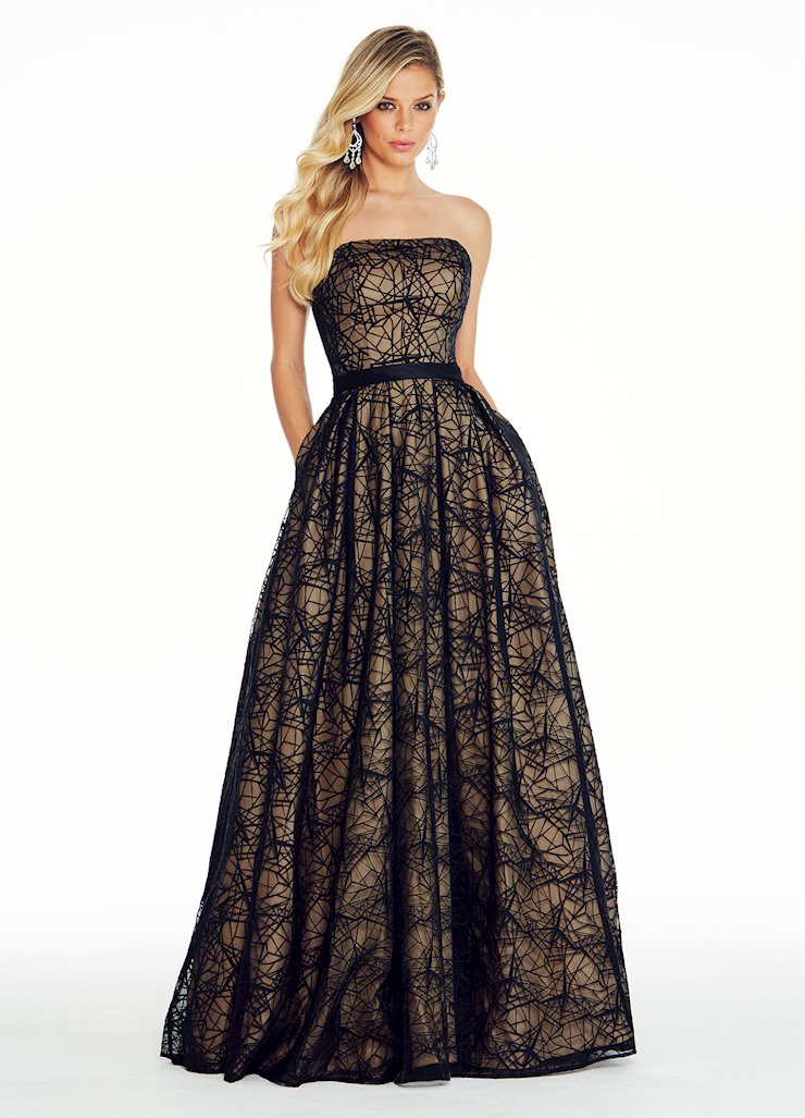 ashley lauren black and gold prom dress ASHLEYlauren 11236 - Gold/Black Beaded Gown
