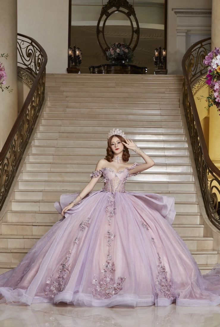strapless open back dress Violet Grace Floor-Length Gown – Lavish Lavender Tulle Dress