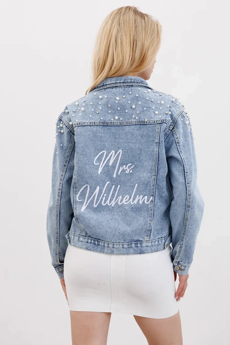 Jose Moon Pearl-embellished G-jacket/Coat (Denim Jacket