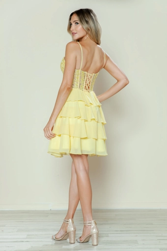 Short Dresses Style #9494 #39 Yellow backface vertical thumbnail
