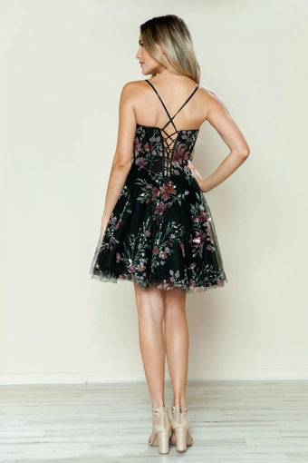 Short Dresses Style #9588 #10 Black backface vertical thumbnail