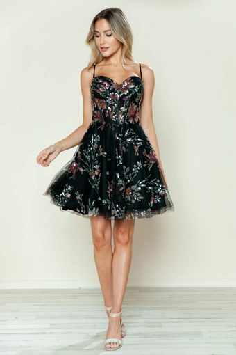 Short Dresses Style #9588 #8 Black frontface vertical thumbnail