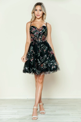 Short Dresses Style #9588 #2 Black frontface vertical thumbnail
