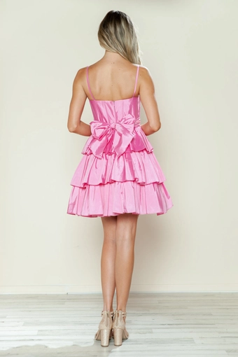 Short Dresses Style #9590 #30 Pink backface vertical thumbnail