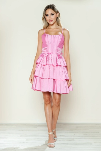 Short Dresses Style #9590 #15 Pink frontface vertical thumbnail